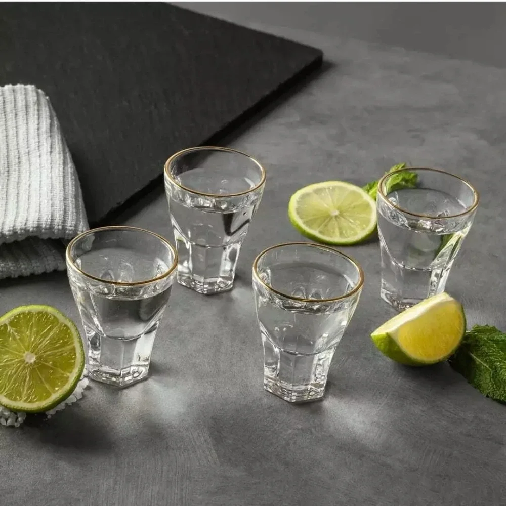 Thyme & Table 4-Piece Scalloped‎ Shot Glass Set with Elegance and Functionality